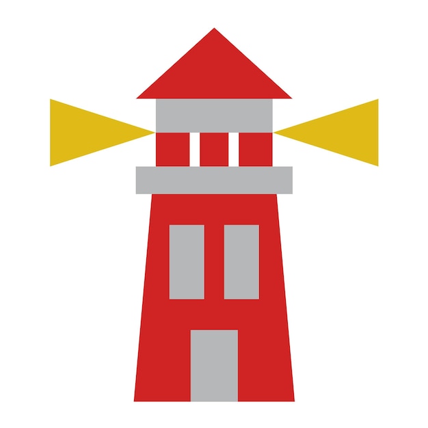 Estilo del icono del faro de diseño vectorial