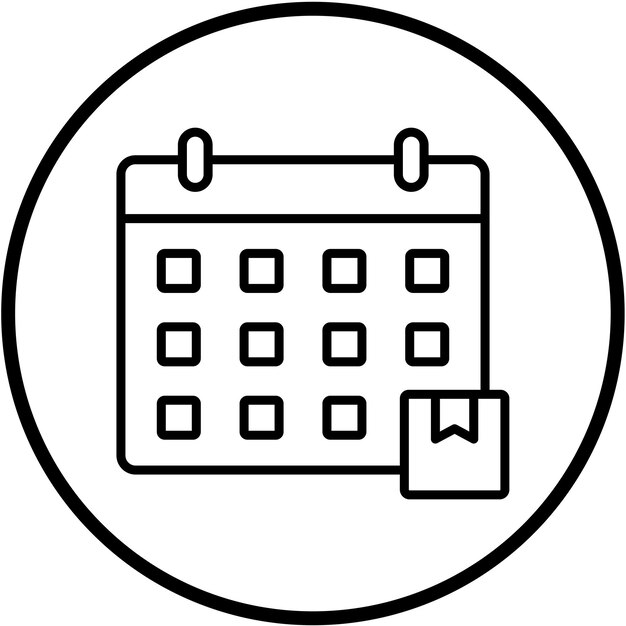 Estilo del icono de la fecha de entrega del diseño vectorial