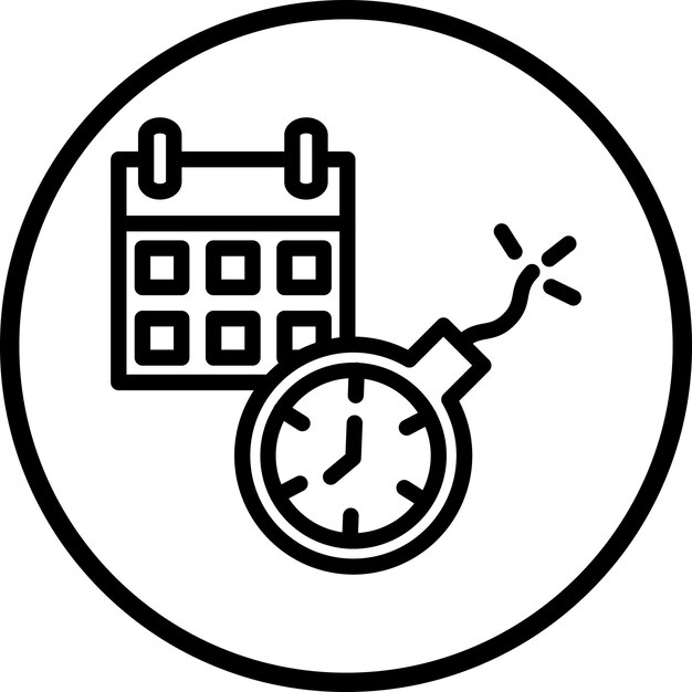 Estilo del icono de la fecha límite del diseño vectorial