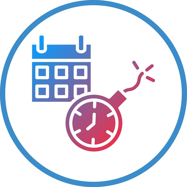 Estilo del icono de la fecha límite del diseño vectorial