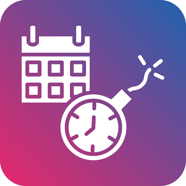 Estilo del icono de la fecha límite del diseño vectorial