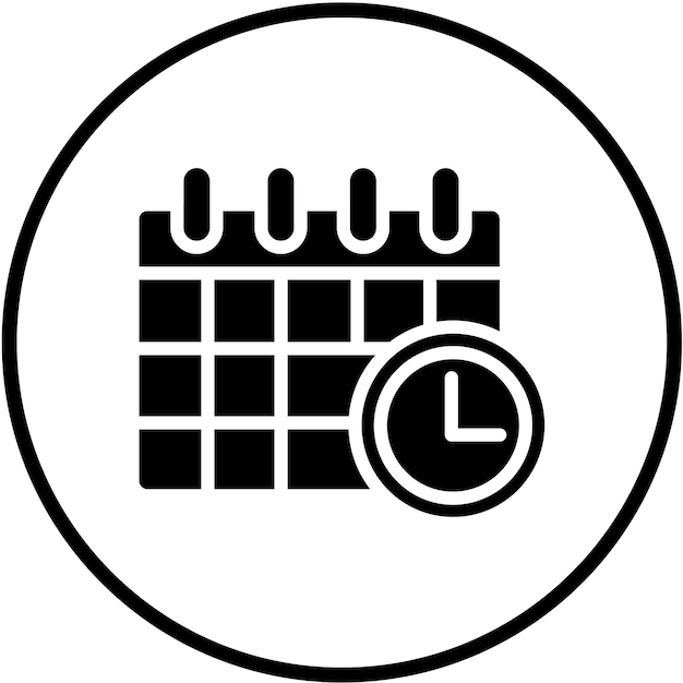 Estilo del icono de la fecha límite del diseño vectorial
