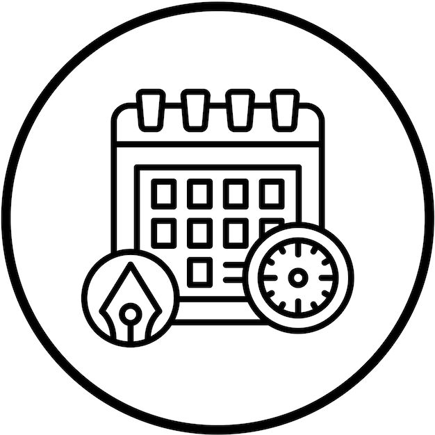 Estilo del icono de la fecha límite del diseño vectorial
