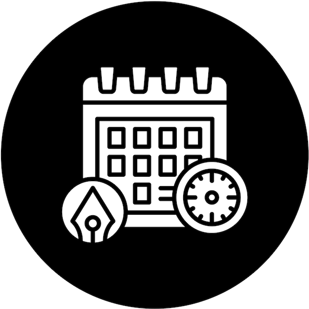 Estilo del icono de la fecha límite del diseño vectorial