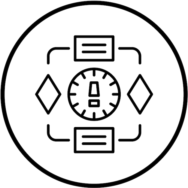Estilo del icono de la fecha límite del proyecto de diseño vectorial