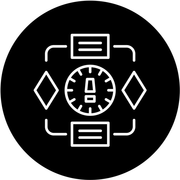 Estilo del icono de la fecha límite del proyecto de diseño vectorial