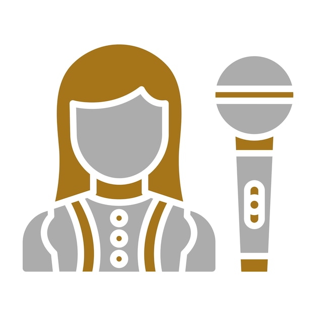 Estilo de icono femenino del anfitrión de diseño vectorial