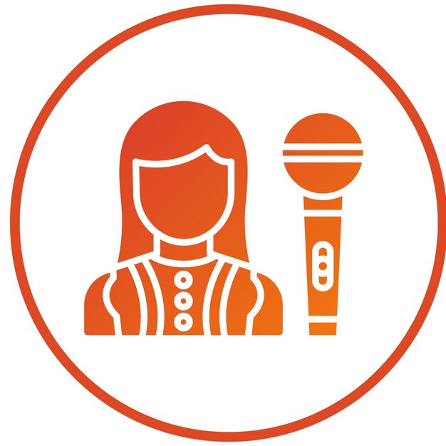 Estilo de icono femenino del anfitrión de diseño vectorial