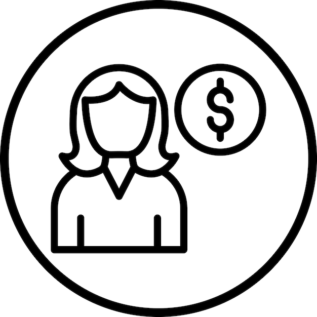 Estilo del icono femenino del cliente de diseño vectorial