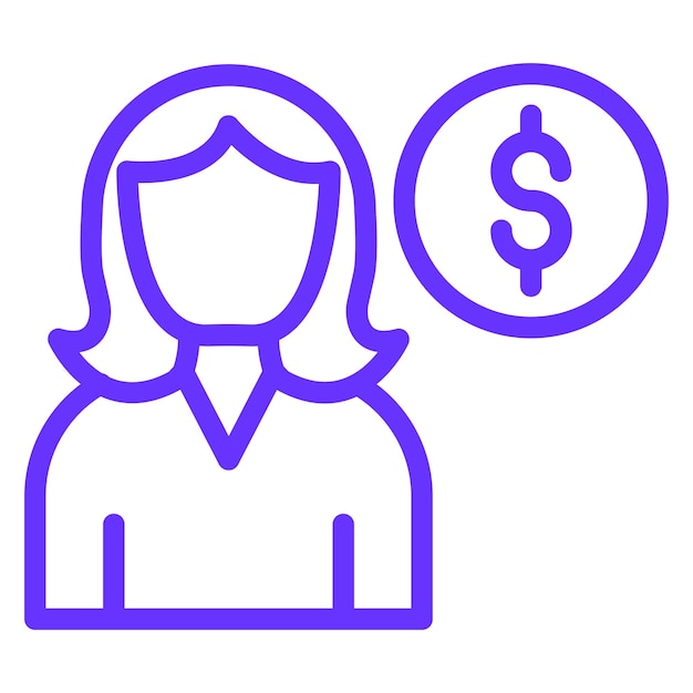Estilo del icono femenino del cliente de diseño vectorial
