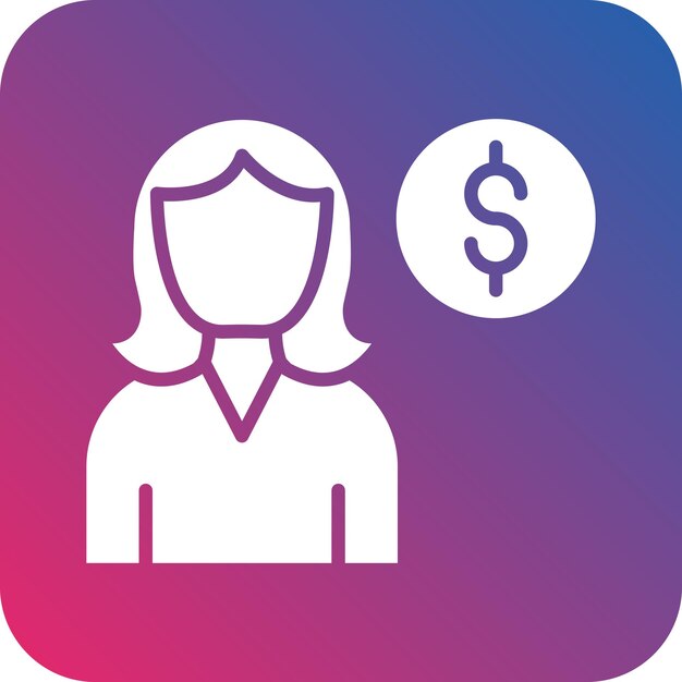 Estilo del icono femenino del cliente de diseño vectorial