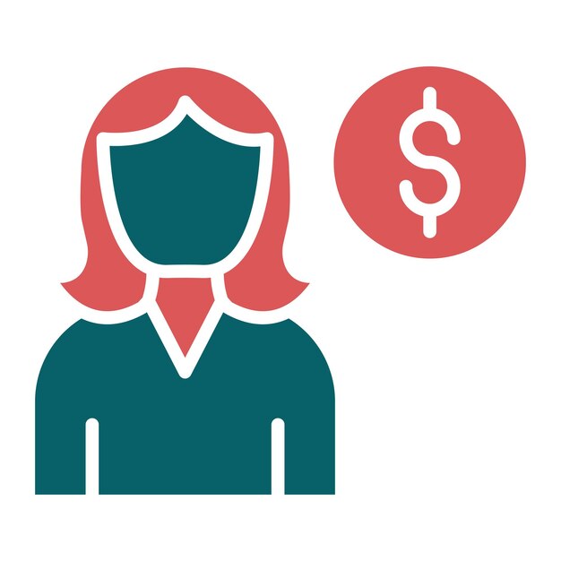 Estilo del icono femenino del cliente de diseño vectorial