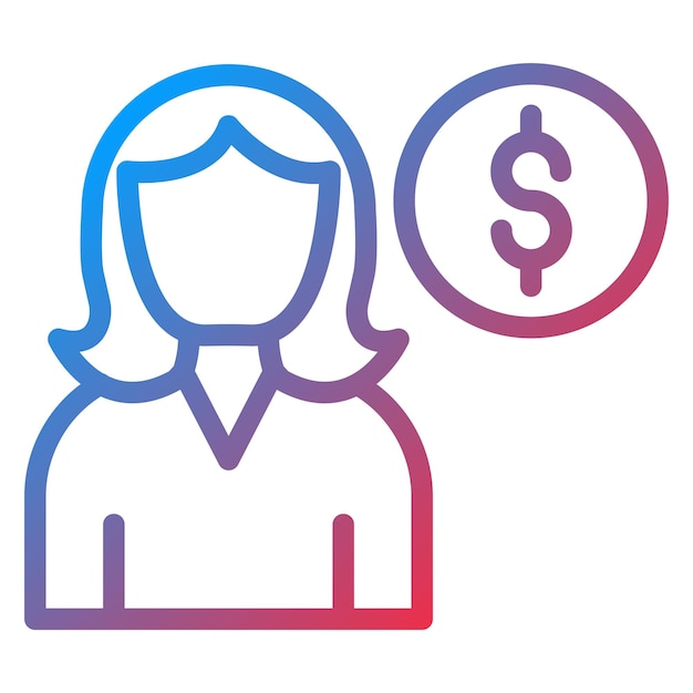 Estilo del icono femenino del cliente de diseño vectorial