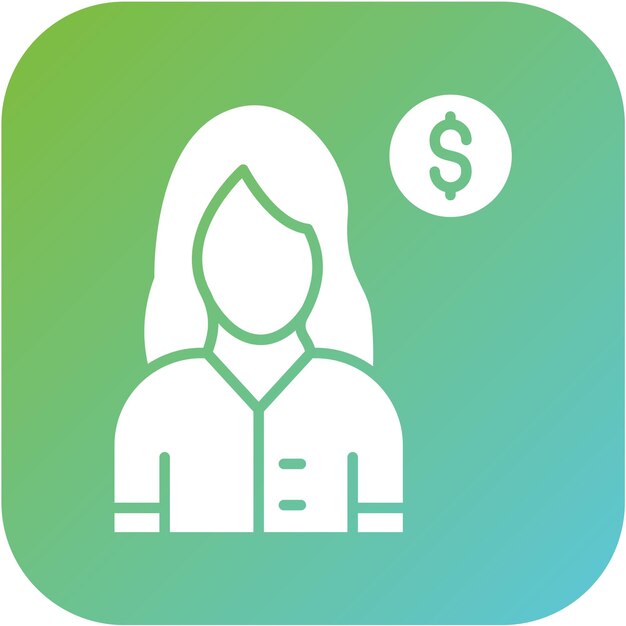 Estilo del icono femenino del cliente de diseño vectorial