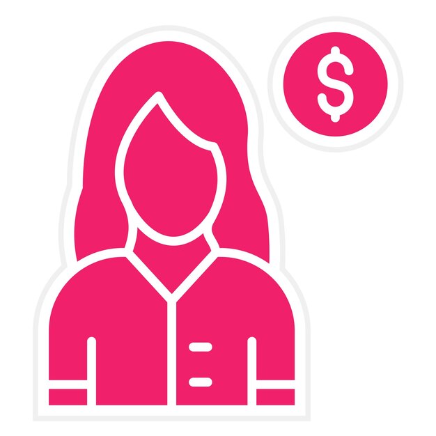 Estilo del icono femenino del cliente de diseño vectorial