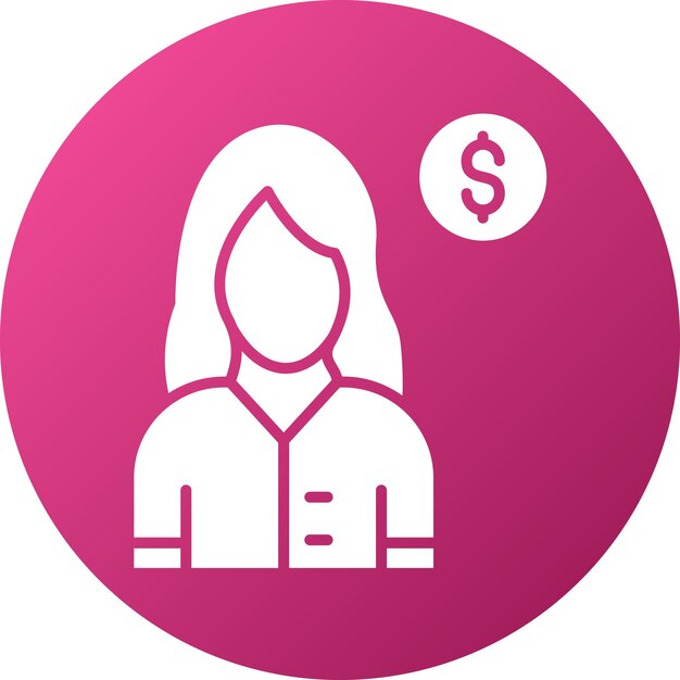 Estilo del icono femenino del cliente de diseño vectorial