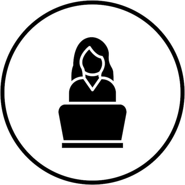 Estilo de icono femenino de empleado de diseño vectorial