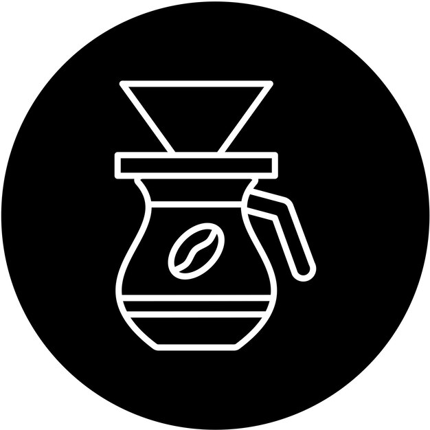 Estilo del icono del filtro de café de diseño vectorial