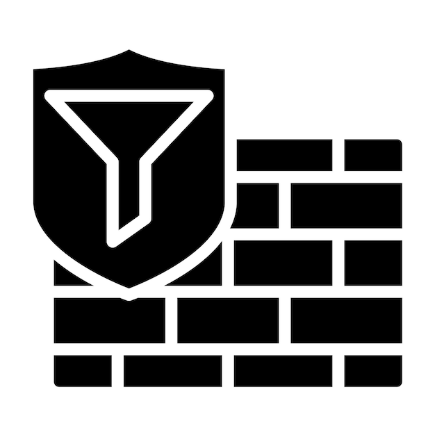 Estilo del icono del filtro de cortafuegos de diseño vectorial