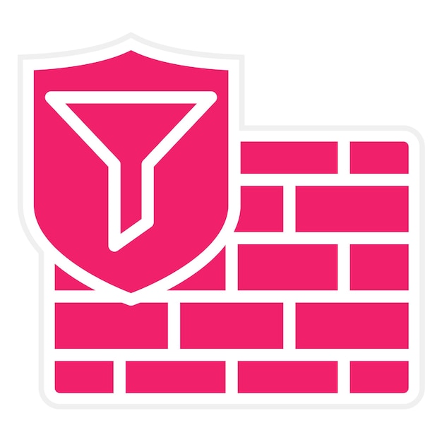 Estilo del icono del filtro de cortafuegos de diseño vectorial