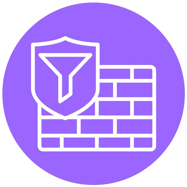Estilo del icono del filtro de cortafuegos de diseño vectorial