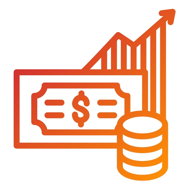 Estilo del icono de financiación de acciones de diseño vectorial