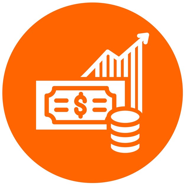 Estilo del icono de financiación de acciones de diseño vectorial