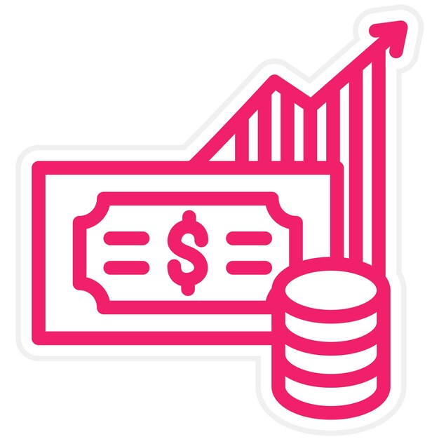 Estilo del icono de financiación de acciones de diseño vectorial