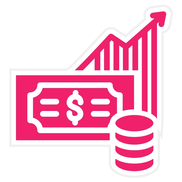 Estilo del icono de financiación de acciones de diseño vectorial