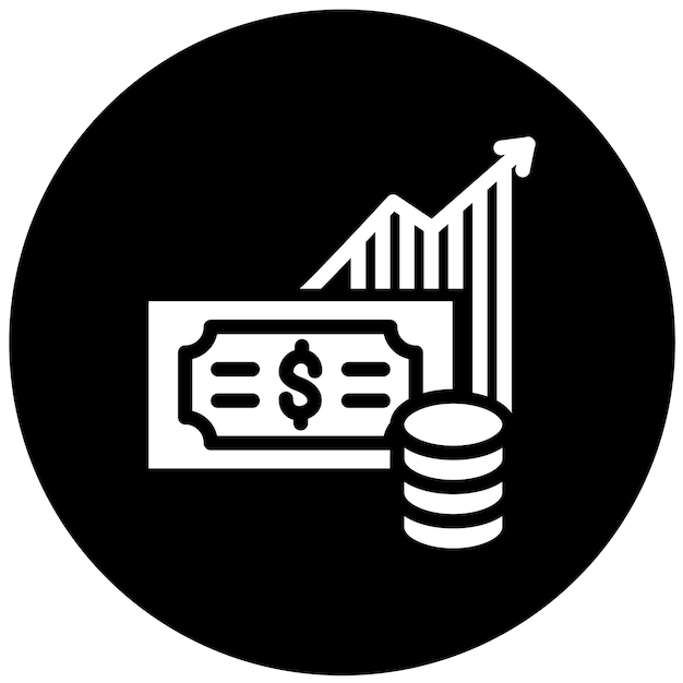 Estilo del icono de financiación de acciones de diseño vectorial