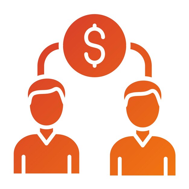Estilo del icono de financiación colectiva de acciones de diseño vectorial