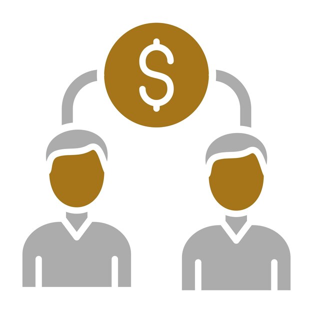 Estilo del icono de financiación colectiva de acciones de diseño vectorial