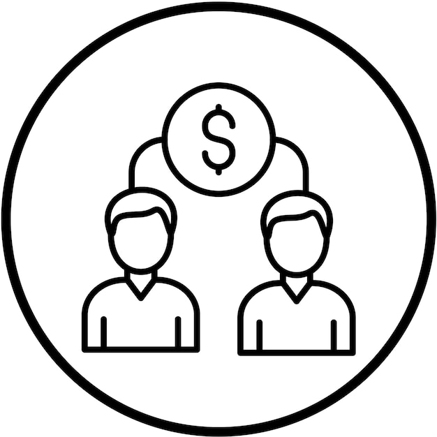 Estilo del icono de financiación colectiva de acciones de diseño vectorial