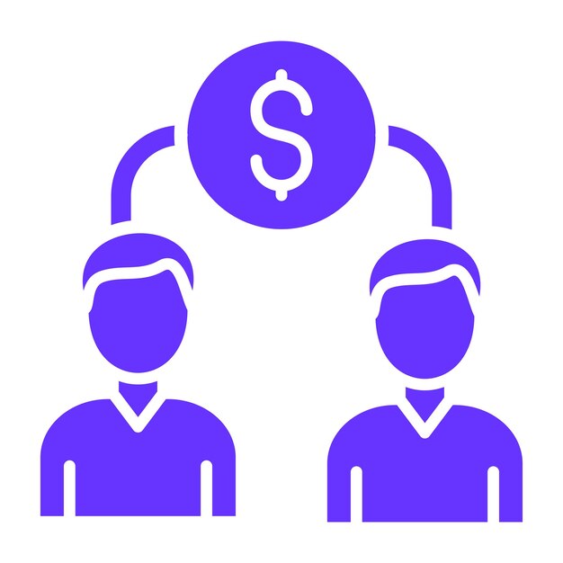 Estilo del icono de financiación colectiva de acciones de diseño vectorial