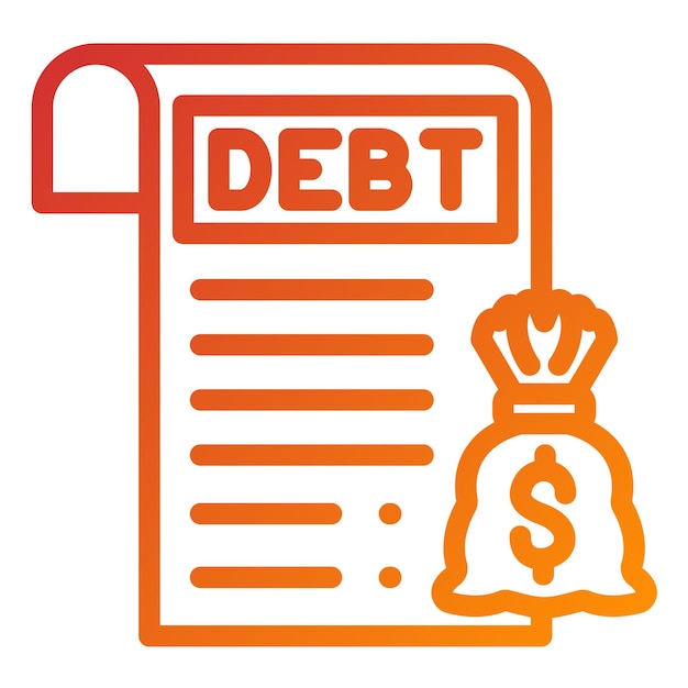 Vector estilo del icono de financiación de la deuda de diseño vectorial