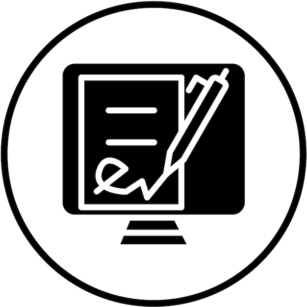 Estilo de icono de firma digital de diseño vectorial