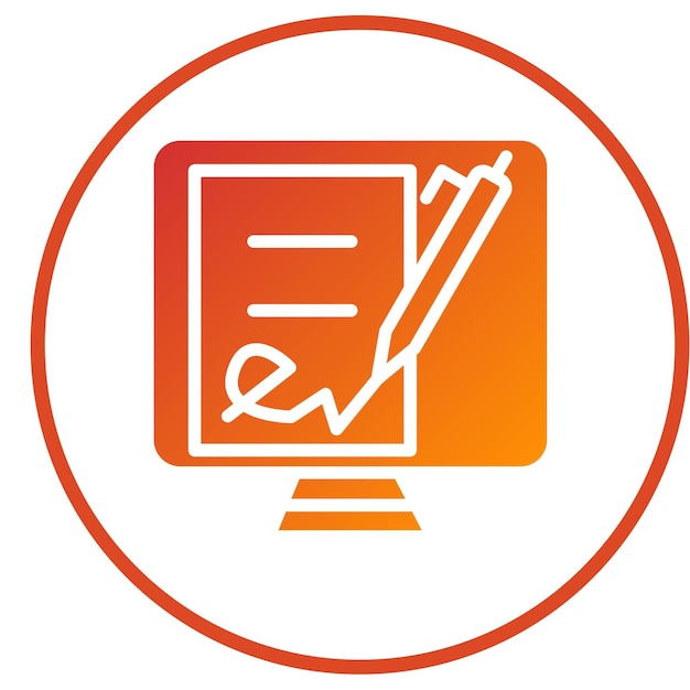 Estilo de icono de firma digital de diseño vectorial