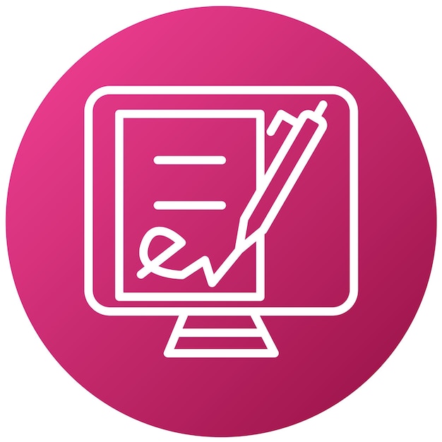 Estilo de icono de firma digital de diseño vectorial