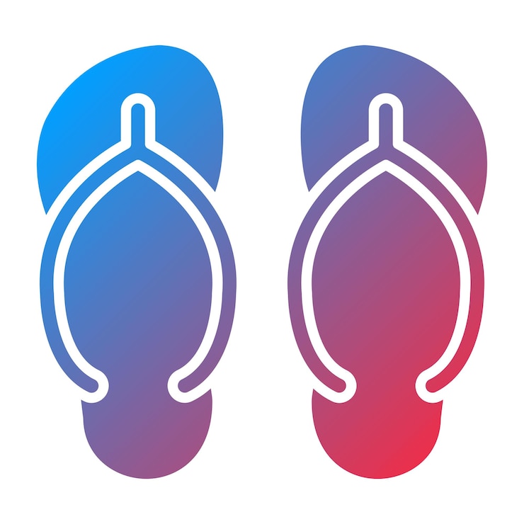 Vector estilo del icono de los flip-flops de diseño vectorial