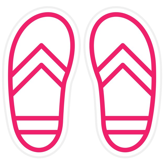 Estilo del icono de los flip-flops de diseño vectorial