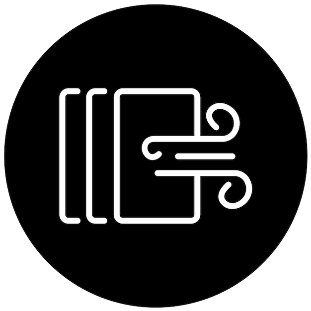 Estilo del icono de flujo de aire de diseño vectorial