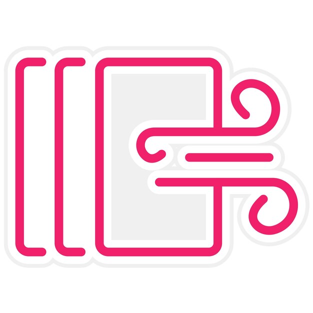 Estilo del icono de flujo de aire de diseño vectorial