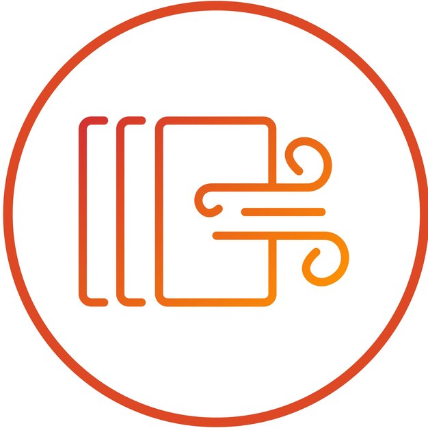 Estilo del icono de flujo de aire de diseño vectorial
