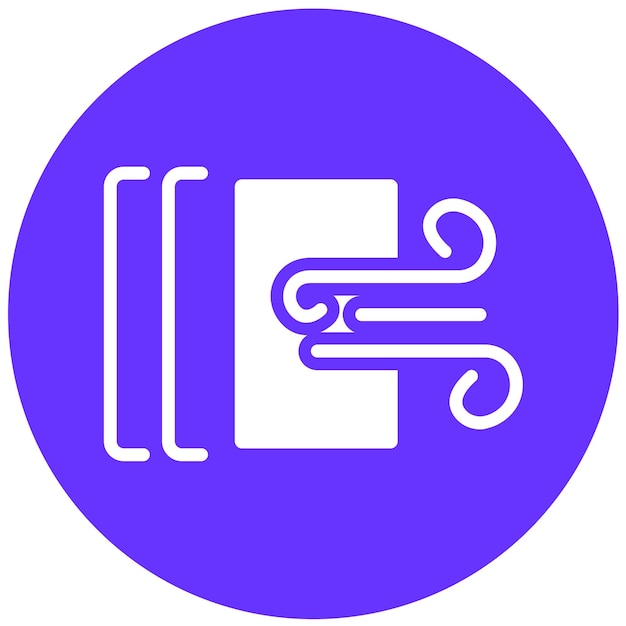 Estilo del icono de flujo de aire de diseño vectorial