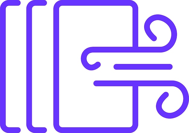 Estilo del icono de flujo de aire de diseño vectorial