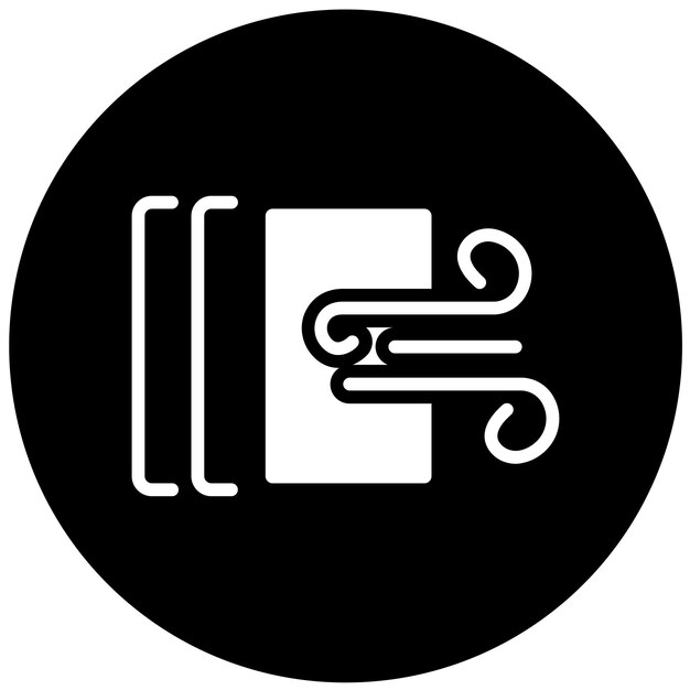 Estilo del icono de flujo de aire de diseño vectorial