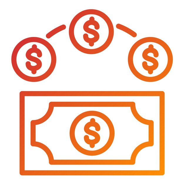 Estilo del icono de flujo de efectivo de diseño vectorial