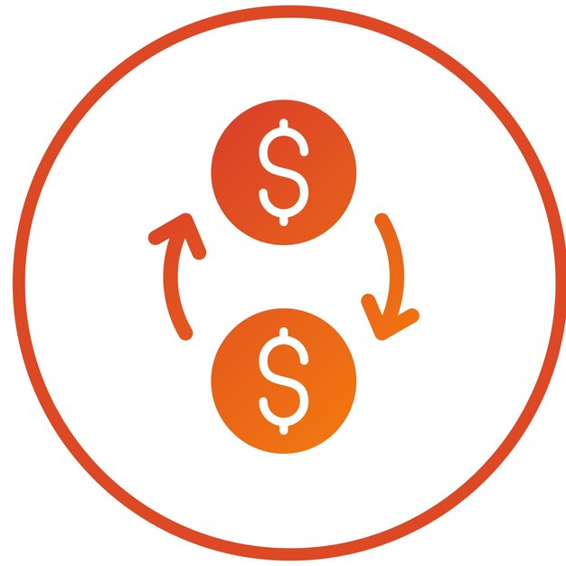 Estilo del icono de flujo de efectivo de diseño vectorial