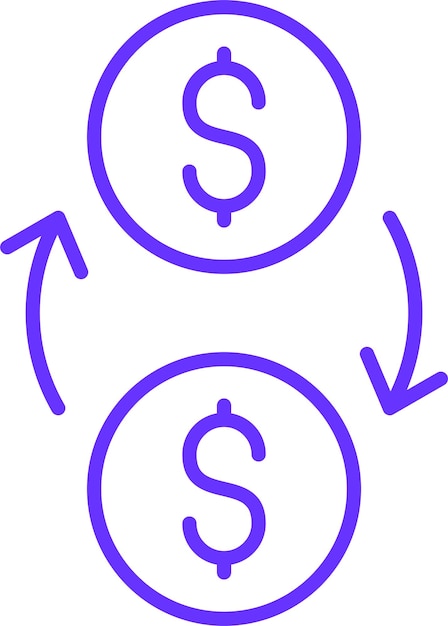 Estilo del icono de flujo de efectivo de diseño vectorial