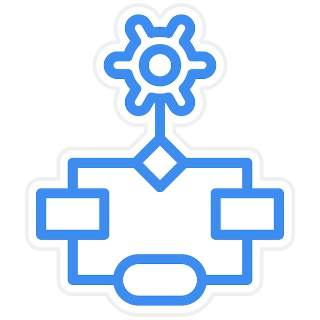 Estilo del icono del flujo de trabajo de diseño vectorial